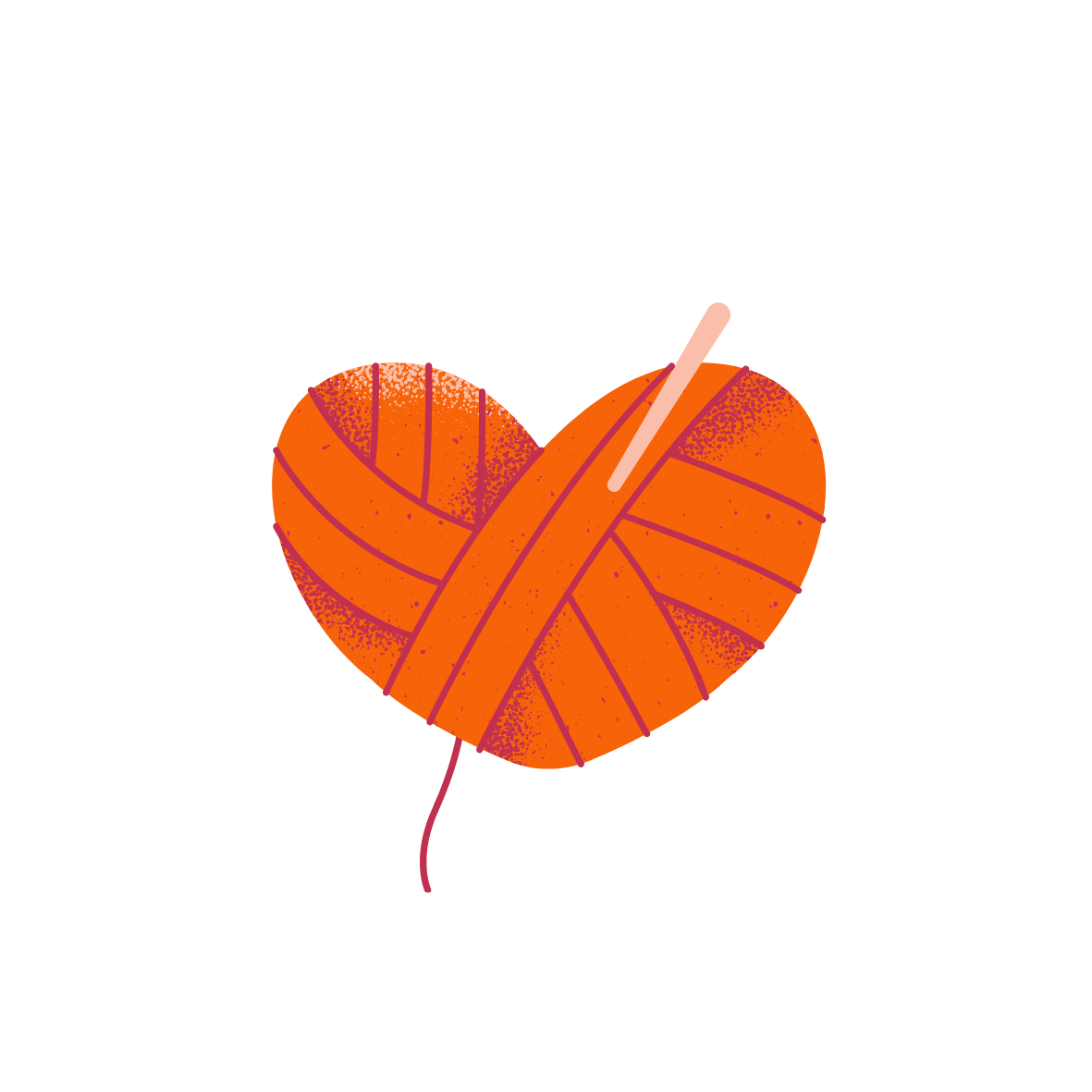 logo for SOS Strikkekunst with knitted heart in the middle